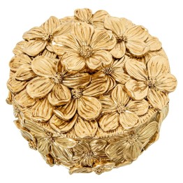 Joyero de Resina Dorado Flores 10x7,5cm - Nova Decoración