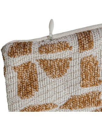 Cojín Decorativo Geométrico Beige y Mostaza 45x45 cm