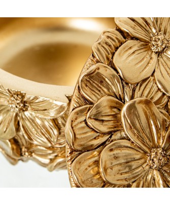 Joyero de Resina Dorado Flores 10x7,5cm - Nova Decoración
