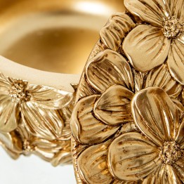 Joyero de Resina Dorado Flores 10x7,5cm - Nova Decoración