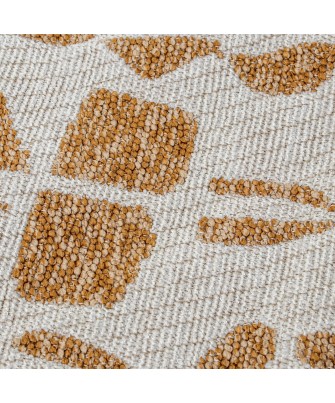 Cojín Decorativo Geométrico Beige y Mostaza 45x45 cm