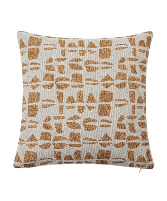 Cojín Decorativo Geométrico Beige y Mostaza 45x45 cm
