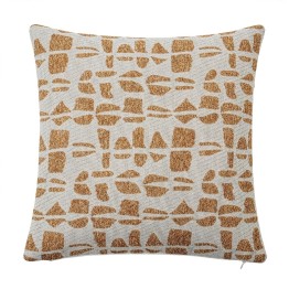 Cojín Decorativo Geométrico Beige y Mostaza 45x45 cm