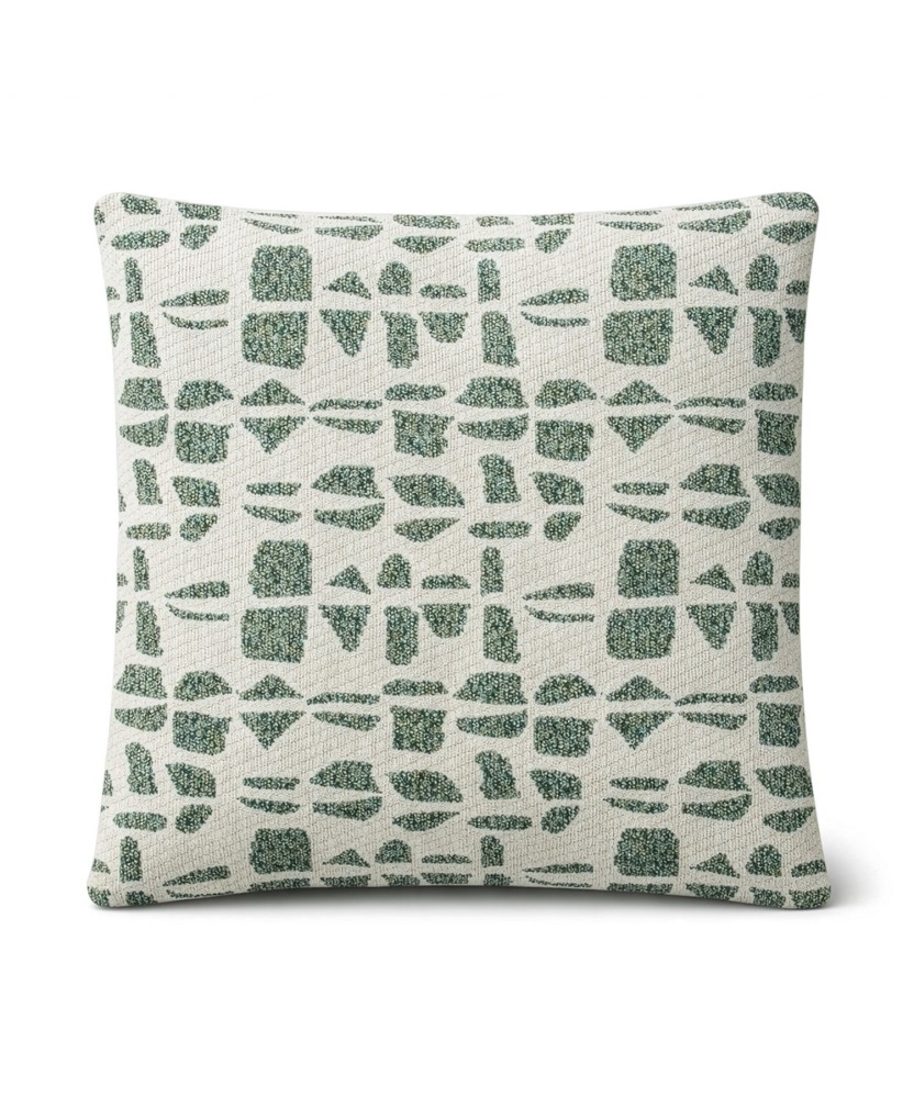 Cojín Decorativo Geométrico Beige y verde 45x45 cm