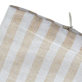 Cojín de Rayas Doble Cara Beige y Blanco 45x45 cm