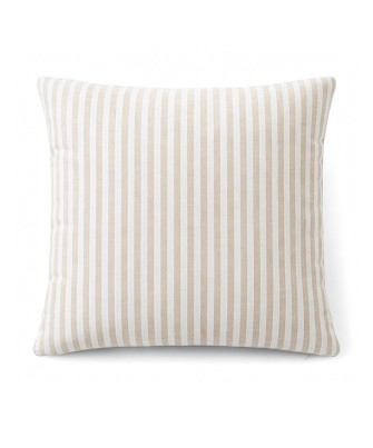 Cojín de Rayas Doble Cara Beige y Blanco 45x45 cm