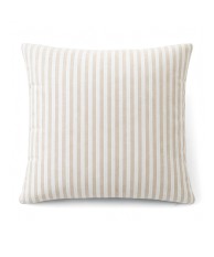 Cojín de Rayas Doble Cara Beige y Blanco 45x45 cm
