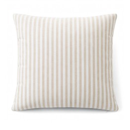 Cojín de Rayas Doble Cara Beige y Blanco 45x45 cm