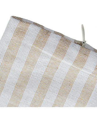 Cojín Riñonero de Rayas Beige y Blanco 30x50 cm