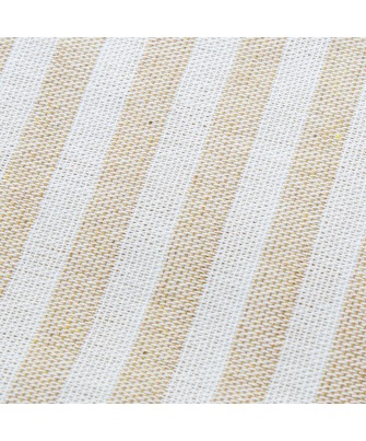 Cojín Riñonero de Rayas Beige y Blanco 30x50 cm