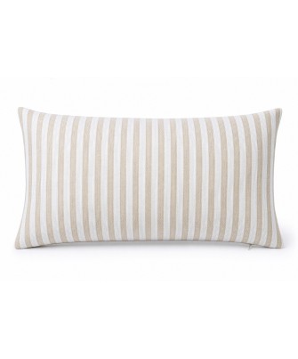 Cojín Riñonero de Rayas Beige y Blanco 30x50 cm