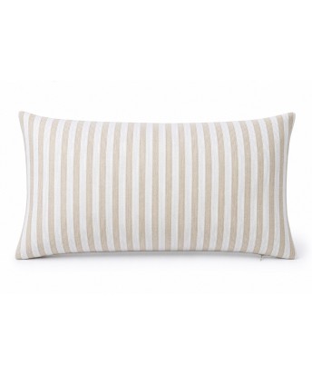 Cojín Riñonero de Rayas Beige y Blanco 30x50 cm