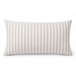 Cojín Riñonero de Rayas Beige y Blanco 30x50 cm