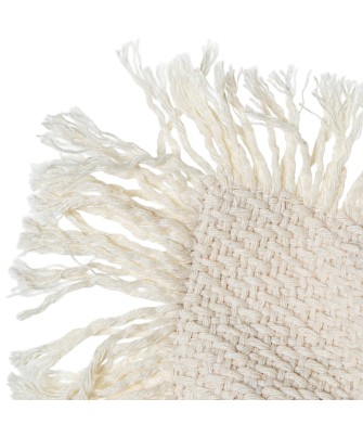 Cojín con Flecos Beige Decorativo 42x42 cm