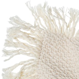 Cojín con Flecos Beige Decorativo 42x42 cm