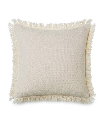 Cojín con Flecos Beige Decorativo 42x42 cm