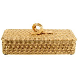 Joyero Resina Dorado Trenzado Lazo 19,5cm - Nova Decoración