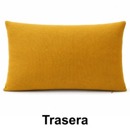 Cojín Riñonero Texturizado Amarillo Mostaza 30x50 cm