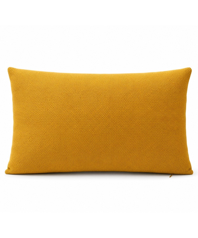 Cojín Riñonero Texturizado Amarillo Mostaza 30x50 cm