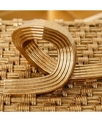 Joyero Resina Dorado Trenzado Lazo 19,5cm - Nova Decoración