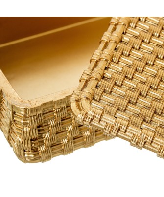 Joyero Resina Dorado Trenzado Lazo 19,5cm - Nova Decoración