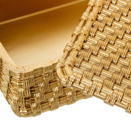 Joyero Resina Dorado Trenzado Lazo 19,5cm - Nova Decoración