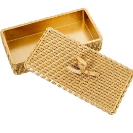 Joyero Resina Dorado Trenzado Lazo 19,5cm - Nova Decoración