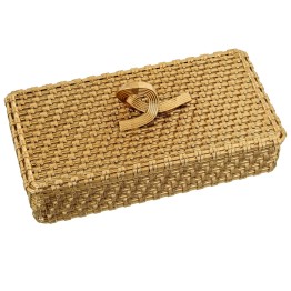 Joyero Resina Dorado Trenzado Lazo 19,5cm - Nova Decoración